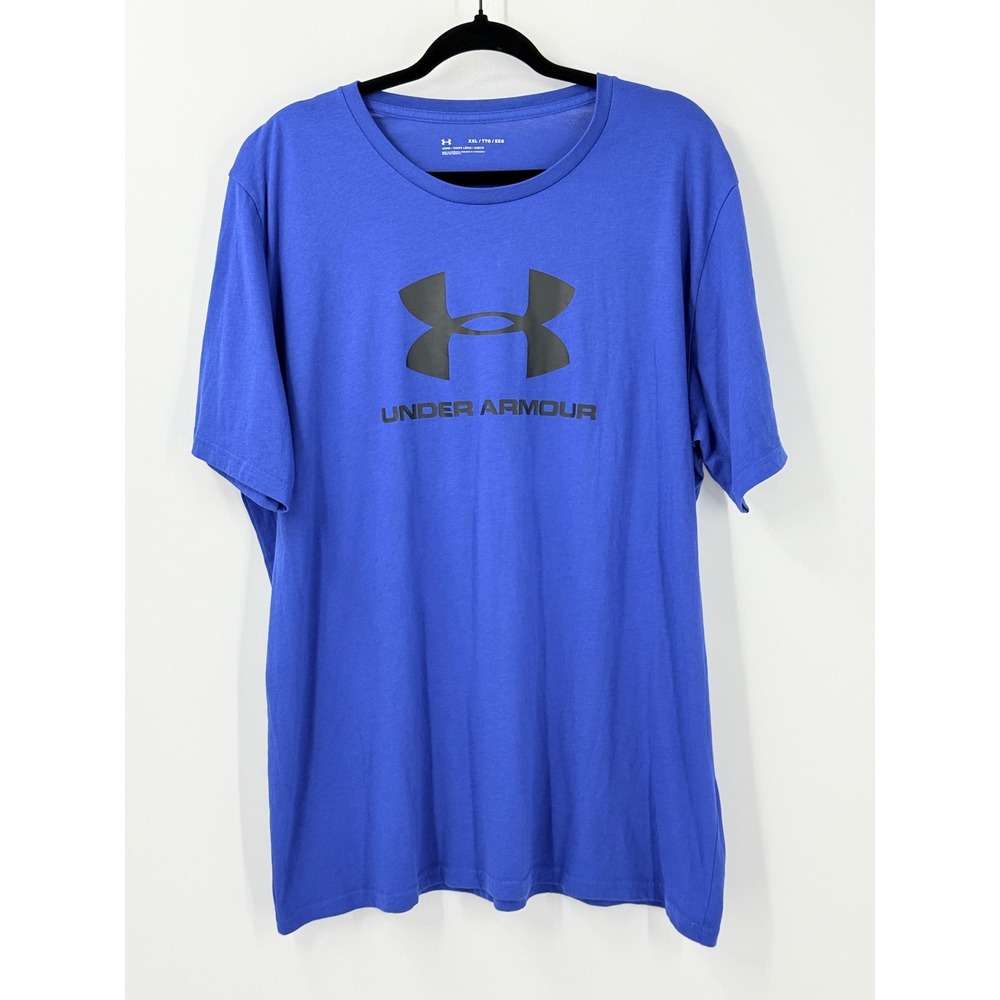 Under Armour Mens Loose Fit Graphic Logo Short Sleeve Blue T-Shirt sz XXL